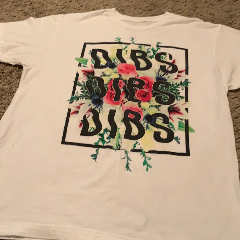 White floral Dibs Tshirt